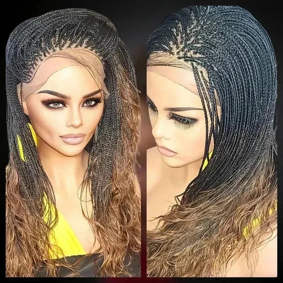 Braided wigs, 100% handmade, long Micro Millions braids gorgeous, ALINA, NWT - Picture 1 of 15
